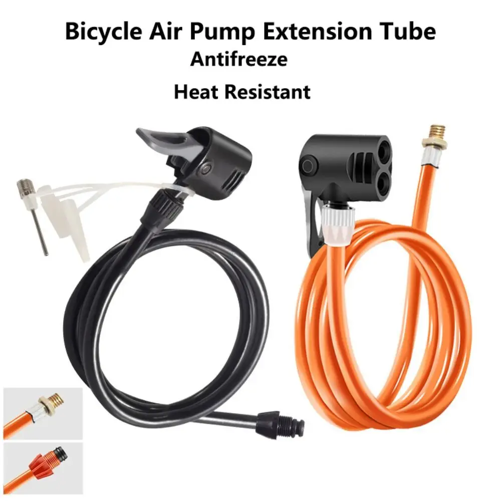 Tubo de extensión de bomba de aire de bicicleta de 80/120CM, conector de bomba de aire anticongelante resistente al calor, manguera de bomba de aire Universal de goma TPU - imagen 2