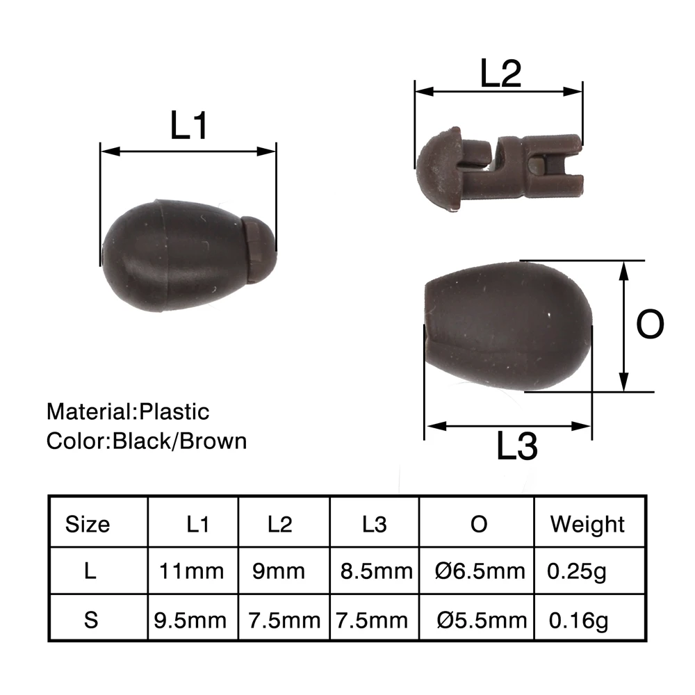 MNFT 100 Uds cuentas de aparejos de pesca, cuentas de cambio rápido negro y marrón herramienta de pesca de carpa alimentador de conector de cuentas - imagen 5