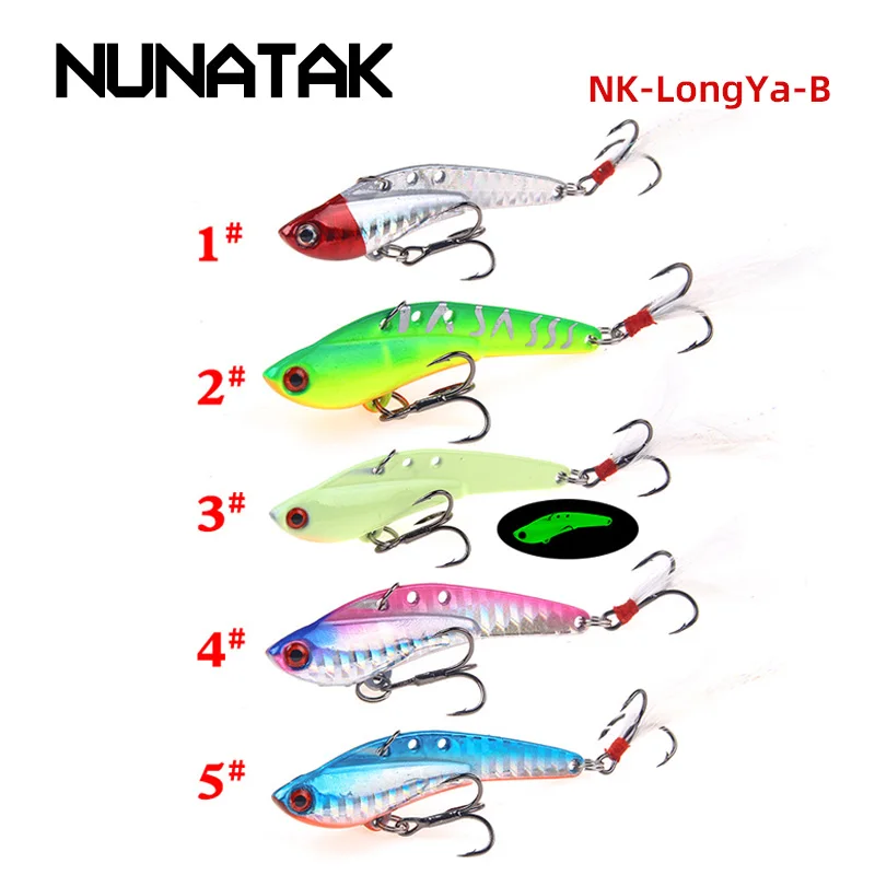NUNATAK-señuelo VIB de Metal, 8g/13g/16g/20g/25g/30g, cebo duro para pececillos, cebo de Metal que se hunde, señuelo para lubina, señuelos VIB brillantes con láser de mar - imagen 4