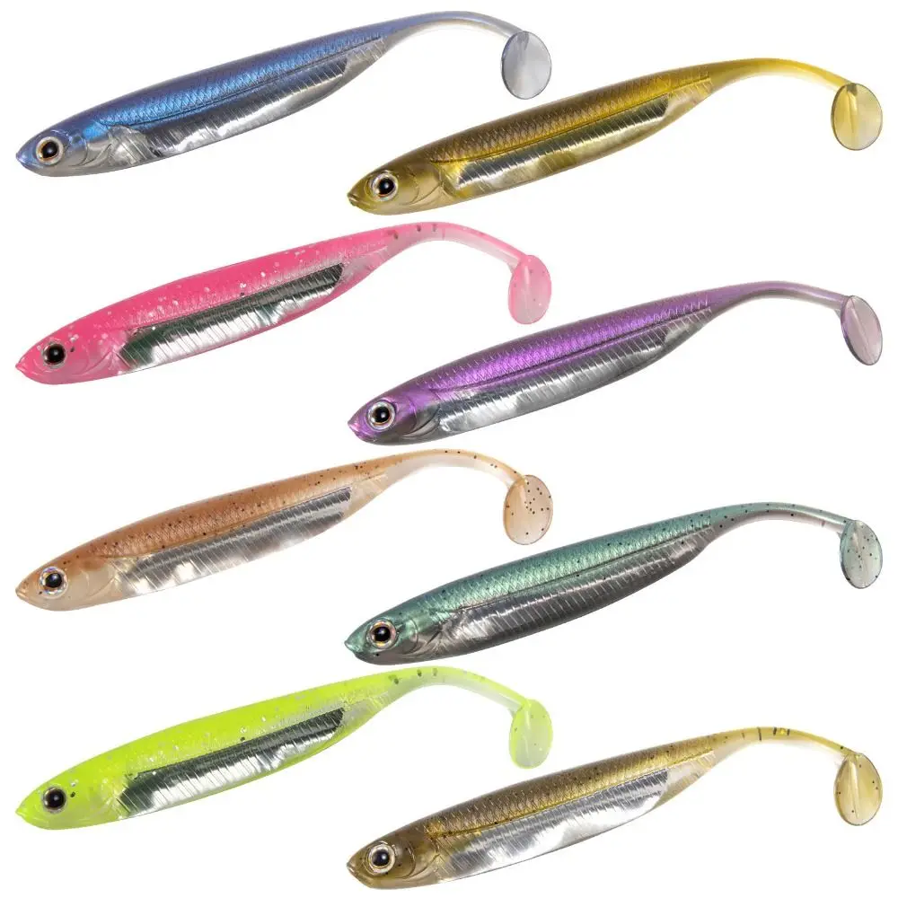 5 uds nuevos señuelos blandos de pesca de silicona 10cm 8 colores plantilla de pesca señuelo suave señuelos artificiales pesca - imagen 5
