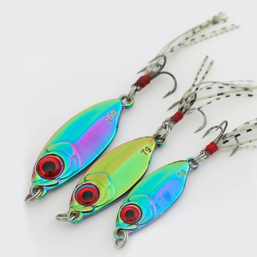 Señuelos de Pesca de plantilla de Metal, cebo duro 5g 7g 10g 15g 20g, cebo Artificial de orilla, Jigging lento, aparejos de pesca de lubina superdura - imagen 3