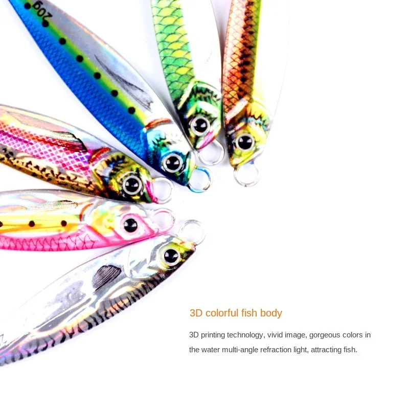 Señuelo de pesca de 7g/10g/20g/30g/40g/60g/80g, Señuelos de Pesca de Mar Profundo, impresora 3D, señuelo Artificial de Jigging lento - imagen 5