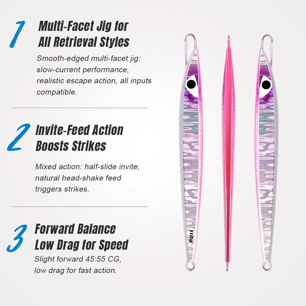 Jigging Pro C1 señuelo metálico semilargo para pesca de fondo