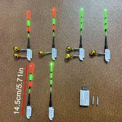 Luces para caña de pescar nocturna con batería recargable y cargador USB