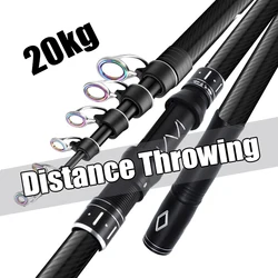 2,1 M 2,7 M 3,6 M 4,2 M 4,5 M caña de Surf giratoria telescópica agua salada energía de agua dulce lanzamiento caña de pescar Baitcasting de carbono