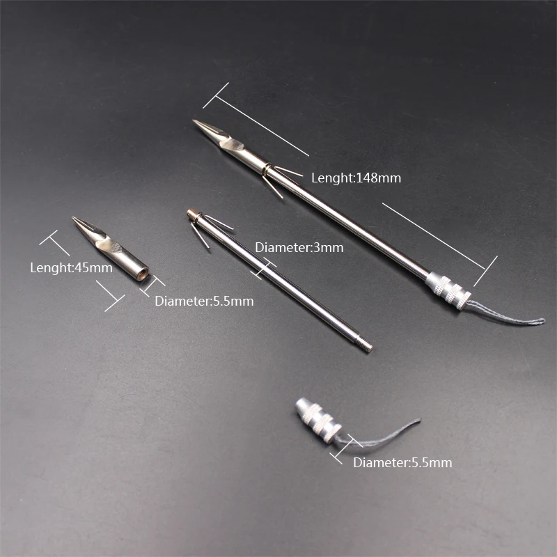 Herramientas de pesca de 3 piezas, dardos de tiro, flechas de pesca, tirachinas potente, dardos de pescado de aguas profundas, tiro de caza, punta de flecha ancha - imagen 5