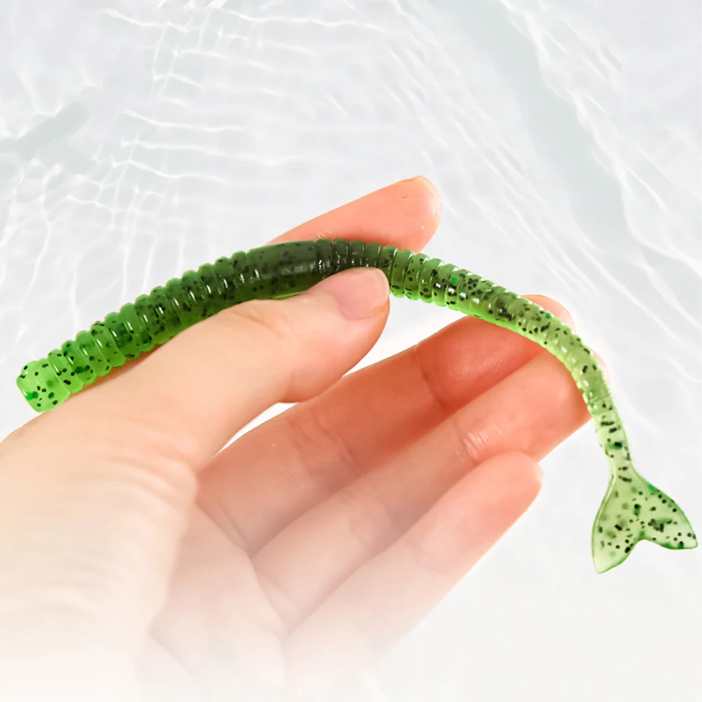 ZUKIBO-señuelo de pesca de hundimiento lento, 4/2,6/1,3g, 125/105/85mm, cebo suave, gusanos marinos artificiales, lombriz de tierra, Swimbait, Señuelos blandos de pesca - imagen 4