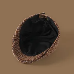 Gorra de pesca vintage a cuadros estilo retro
