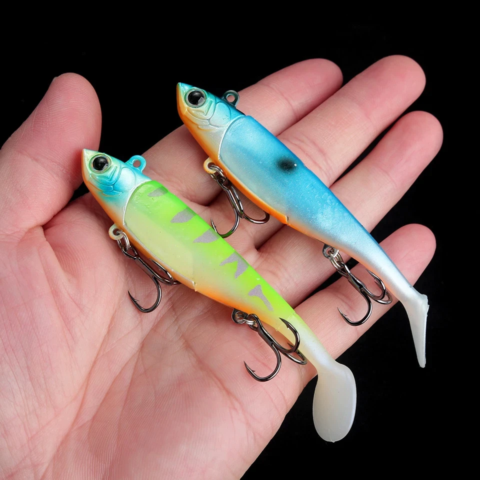 WALK FISH-señuelo de pesca con cabeza de anzuelo, cola en T suave, 95mm, 22,4g, sábalo de pesca de lubina, cebo suave, código de barco, Lucio, cebo de lubina, 1 Uds. - imagen 5