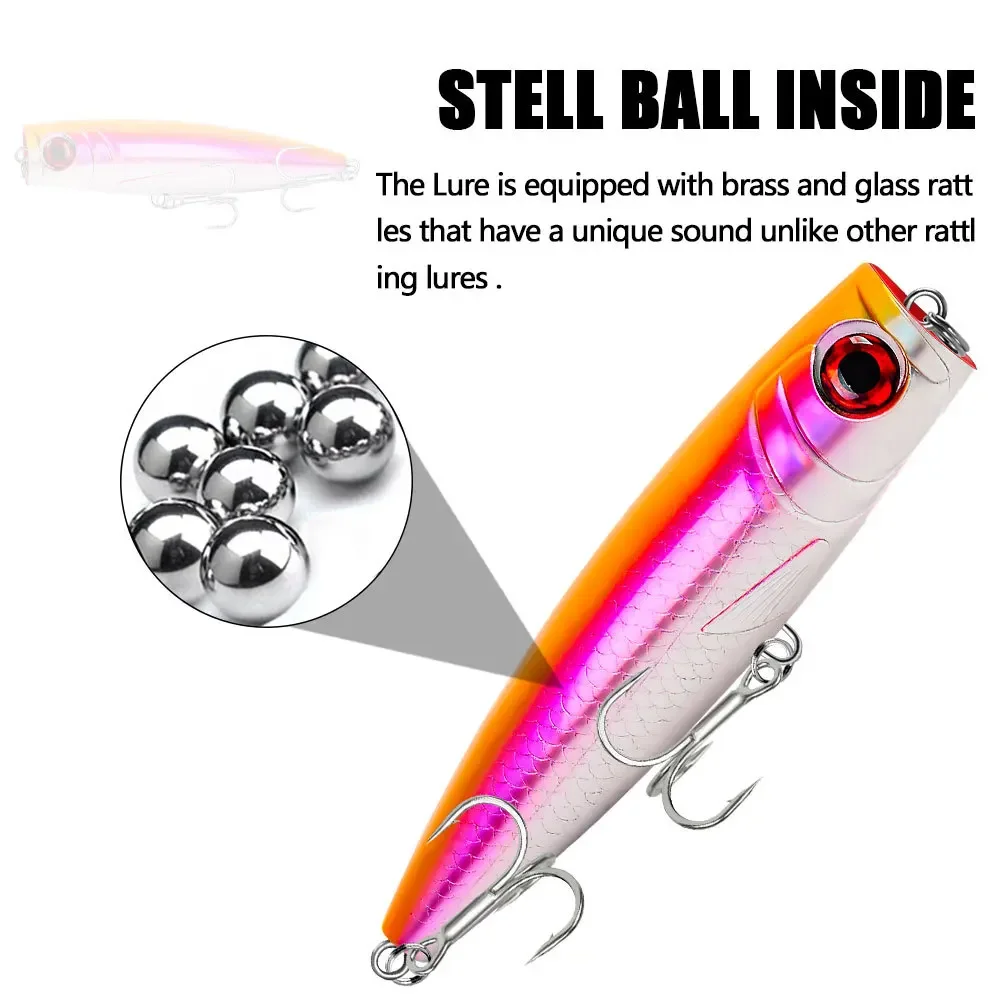 Señuelos de pesca Topwater Popper 140mm 59g superficie de agua salada Twitch Wobblers para Lucio Swimbait cebo duro Artificial de fundición larga - imagen 4