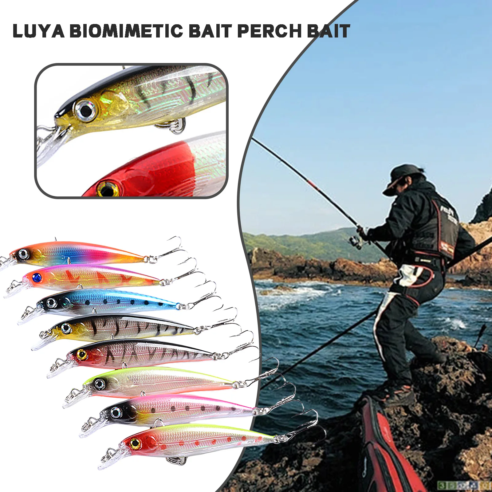 Wobbler cebo de pesca duro Artificial, señuelo de plástico duro de apariencia realista, equipo de pesca que atrae a los peces - imagen 5