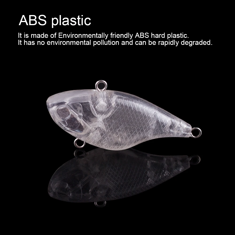 Hanlin-Cebo duro sin pintar, 10/20 piezas, Mini VIB, 3,5 cm, 4g, Señuelos de Pesca en blanco, bolas de plástico transparente, cuerpos duros, aparejos de hundimiento oscilantes - imagen 5