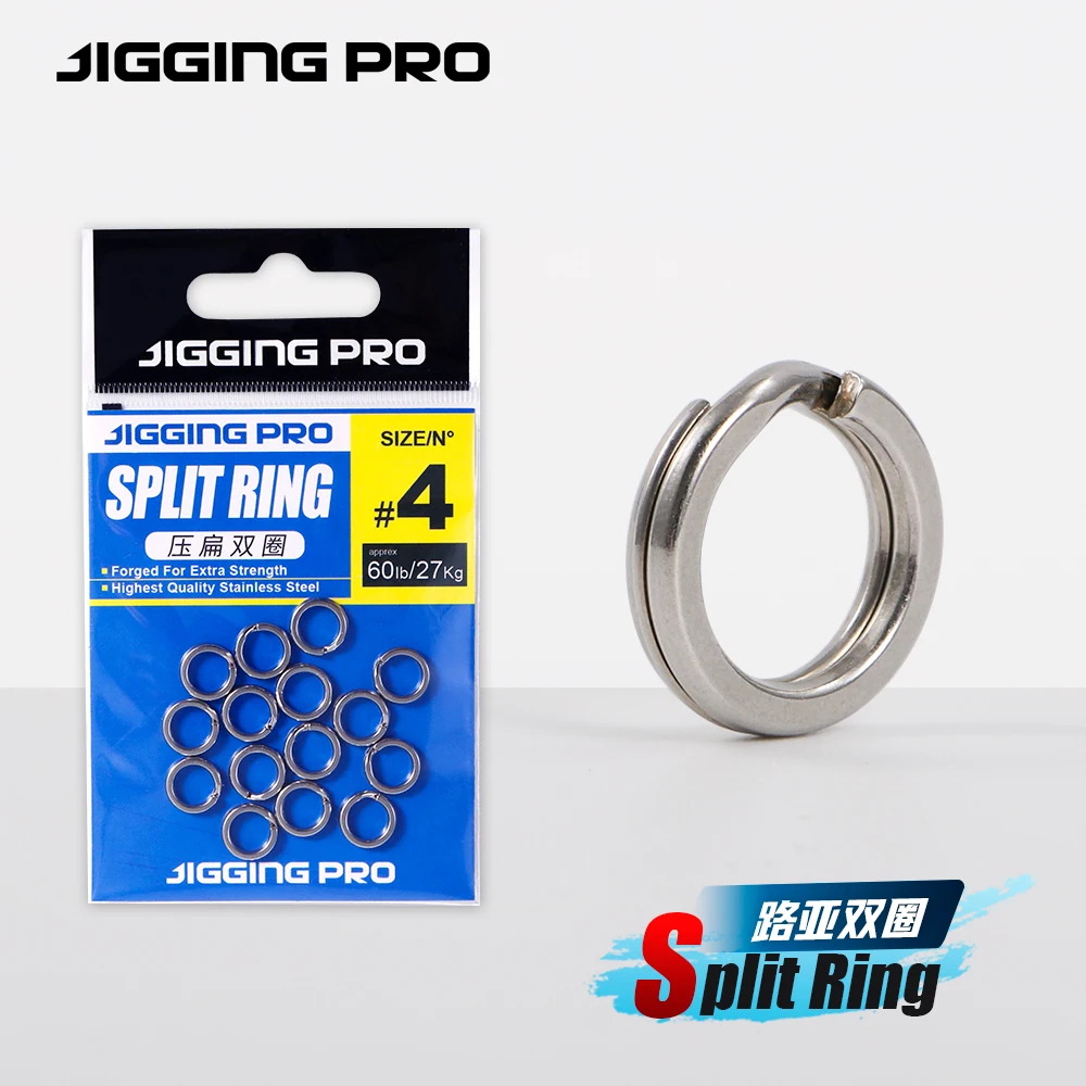 JIGGING PRO anillos divididos para pesca, 10/15 Uds., anillos de señuelo de acero inoxidable, conectores de pesca, anillos a presión, accesorios de pesca - imagen 2
