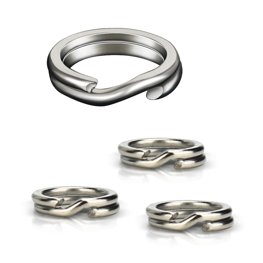 50 Uds anillos divididos pesca anillos de señuelo de acero inoxidable aparejos terminales de agua salada anillos divididos conectores de pesca anillos a presión - imagen 5