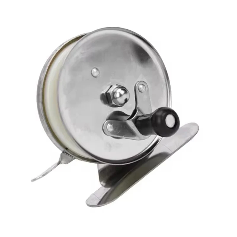 WEIHE, venta al por mayor, mini carrete de pesca en hielo barato con forma de mosca de agua salada y plástico de hierro