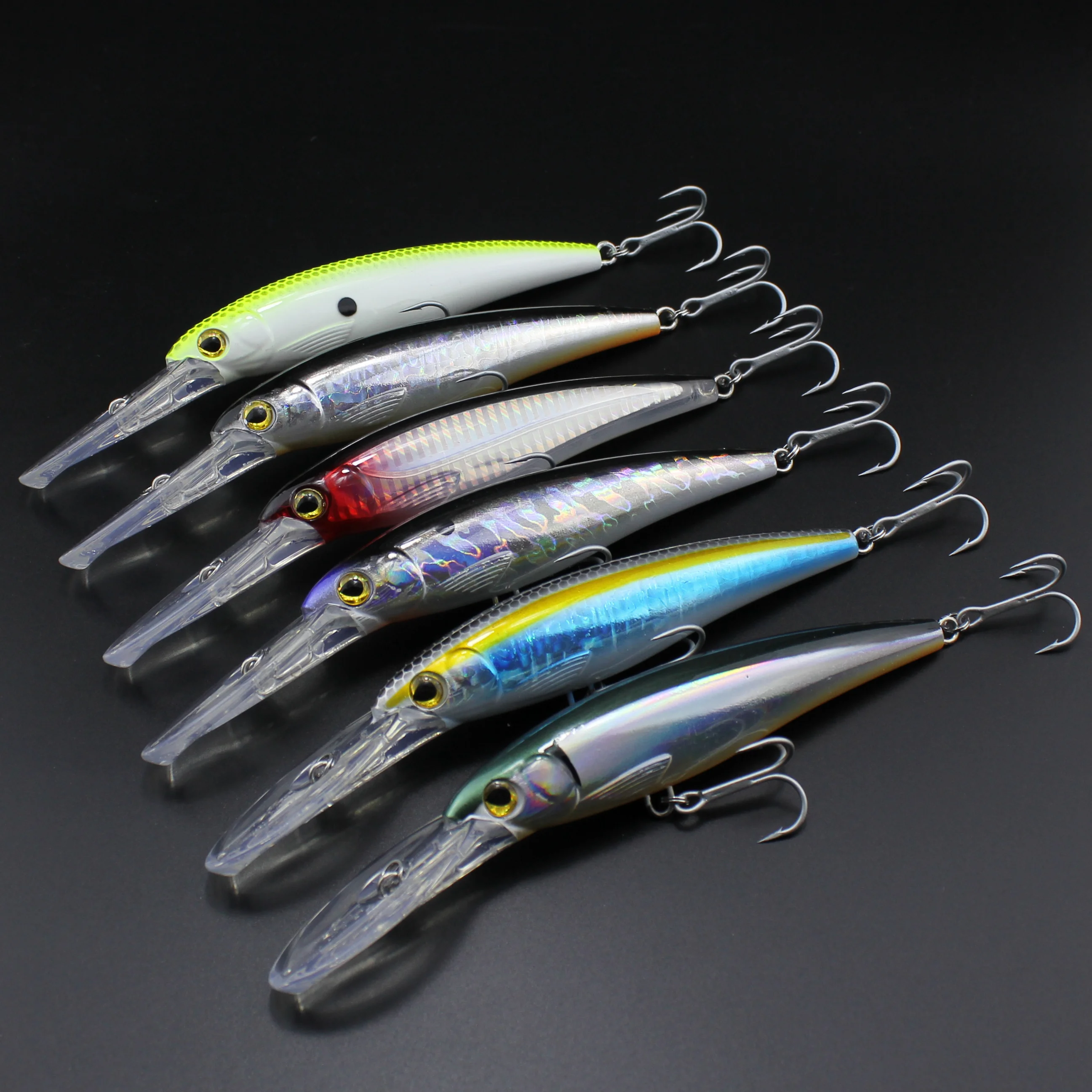 AOCLU Wobbler flotante para buceo profundo, cebo duro de 17cm, 32g y 5m de profundidad, señuelo de pesca con manivela, anzuelo VMC para atún y lubina - imagen 5