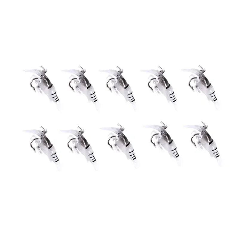 Señuelo Artificial de silicona suave para camarones, cebo de 45mm, anzuelo de pescado, sabor a pescado fresco, gambas, aparejos luminosos para Pesca, 10 unidades por lote