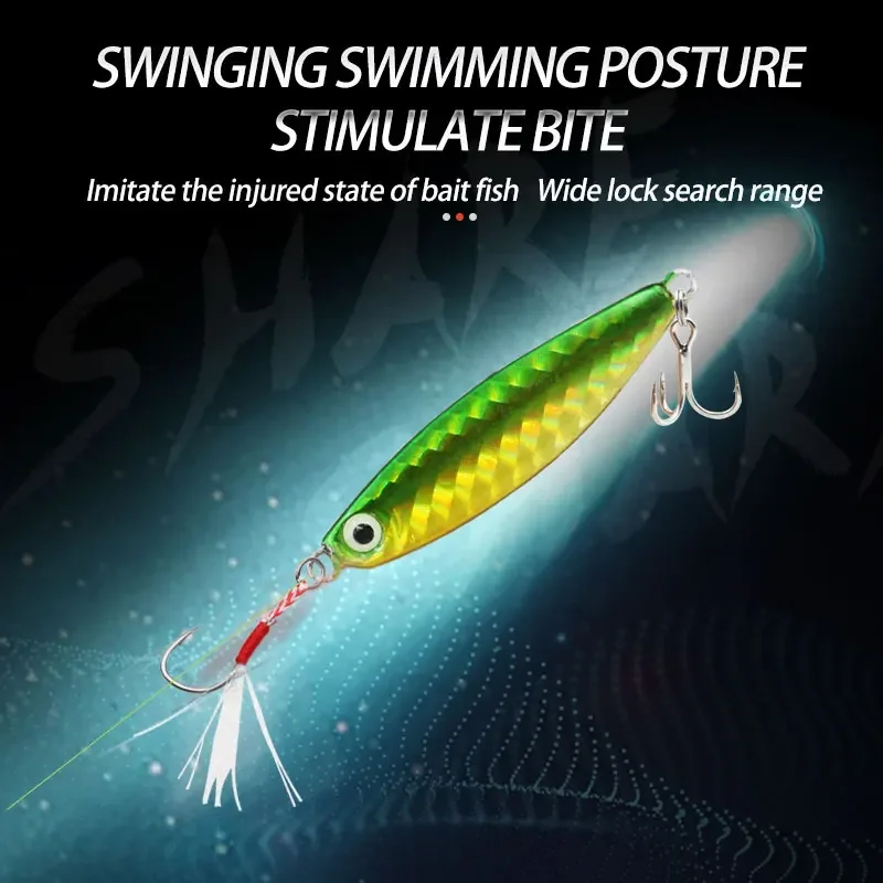 Señuelo de Pesca con impresión de simulación dura 3D, plantilla de Metal, cebo giratorio, señuelos de Jigging lento de plomo de agua salada - imagen 2