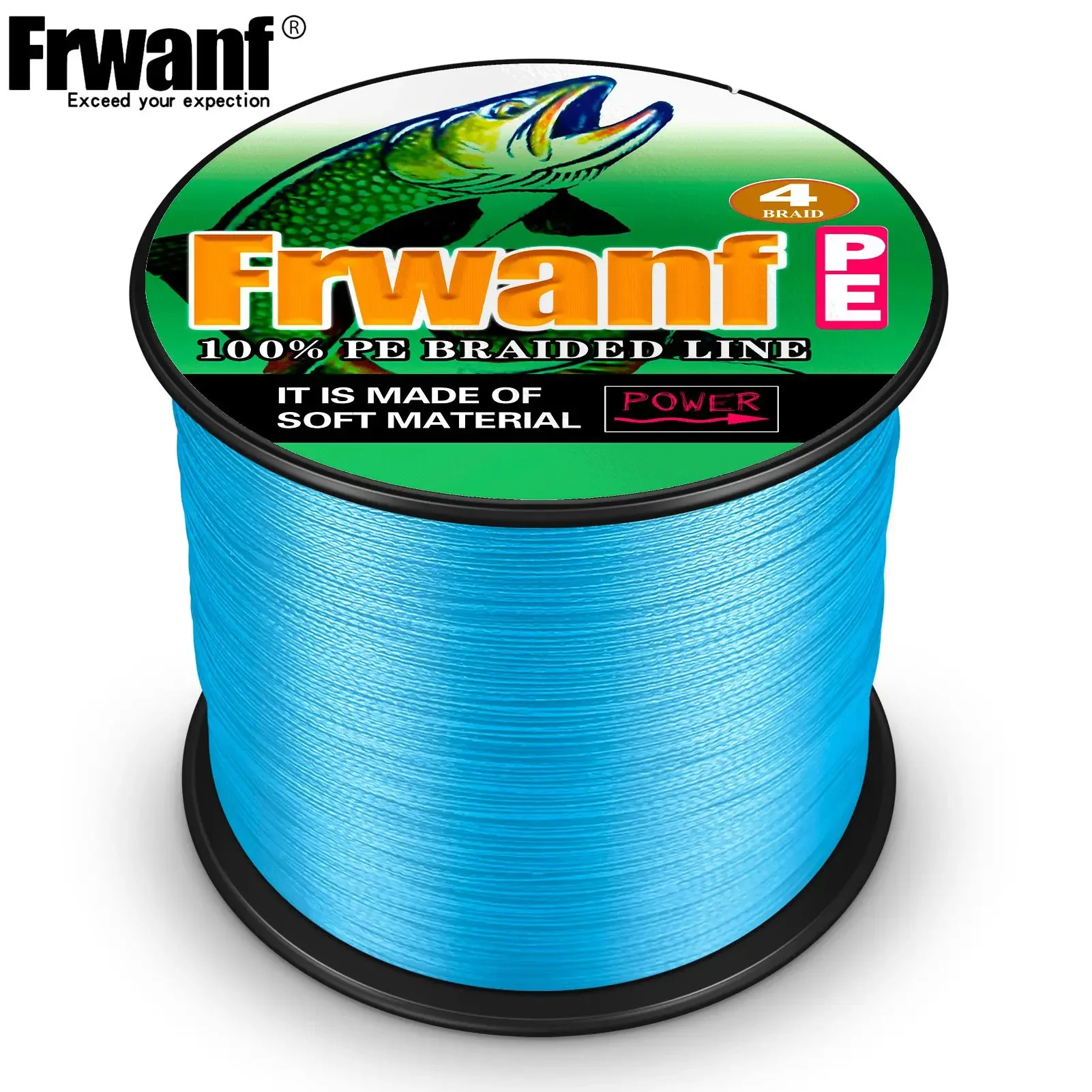 Línea de pesca trenzada súper fuerte Frwanf, 4 hebras, 1500M, 2-100LB, línea multifilamento japonesa, alambre de pesca fuerte, trenza de PE japonesa - imagen 4