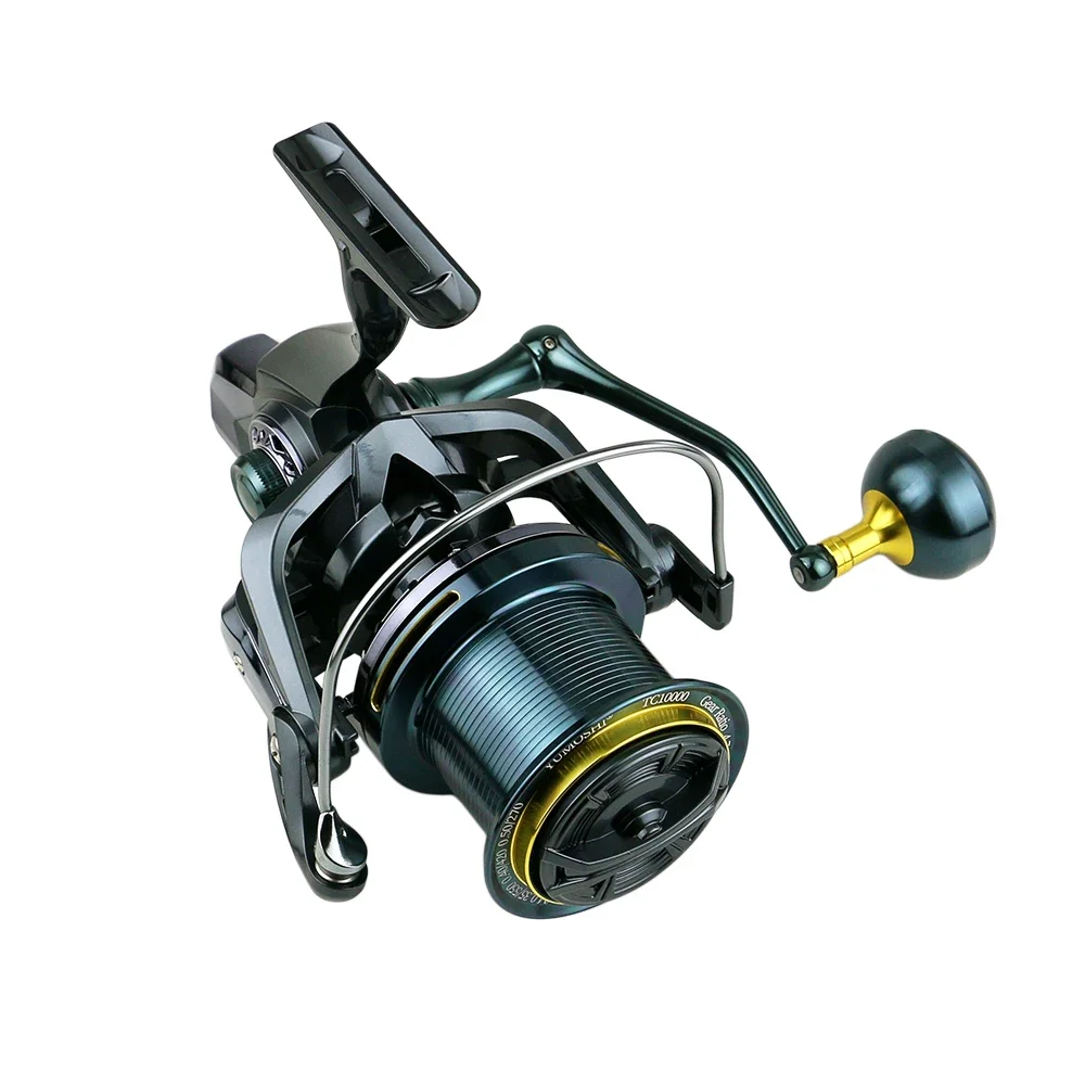 Carrete de pesca ultraligero de aleación de aluminio, rueda giratoria de fundición larga, anticorrosión, serie 9000-14000, 18 + 1 BB, arrastre 4,7: 1, 20KG - imagen 4