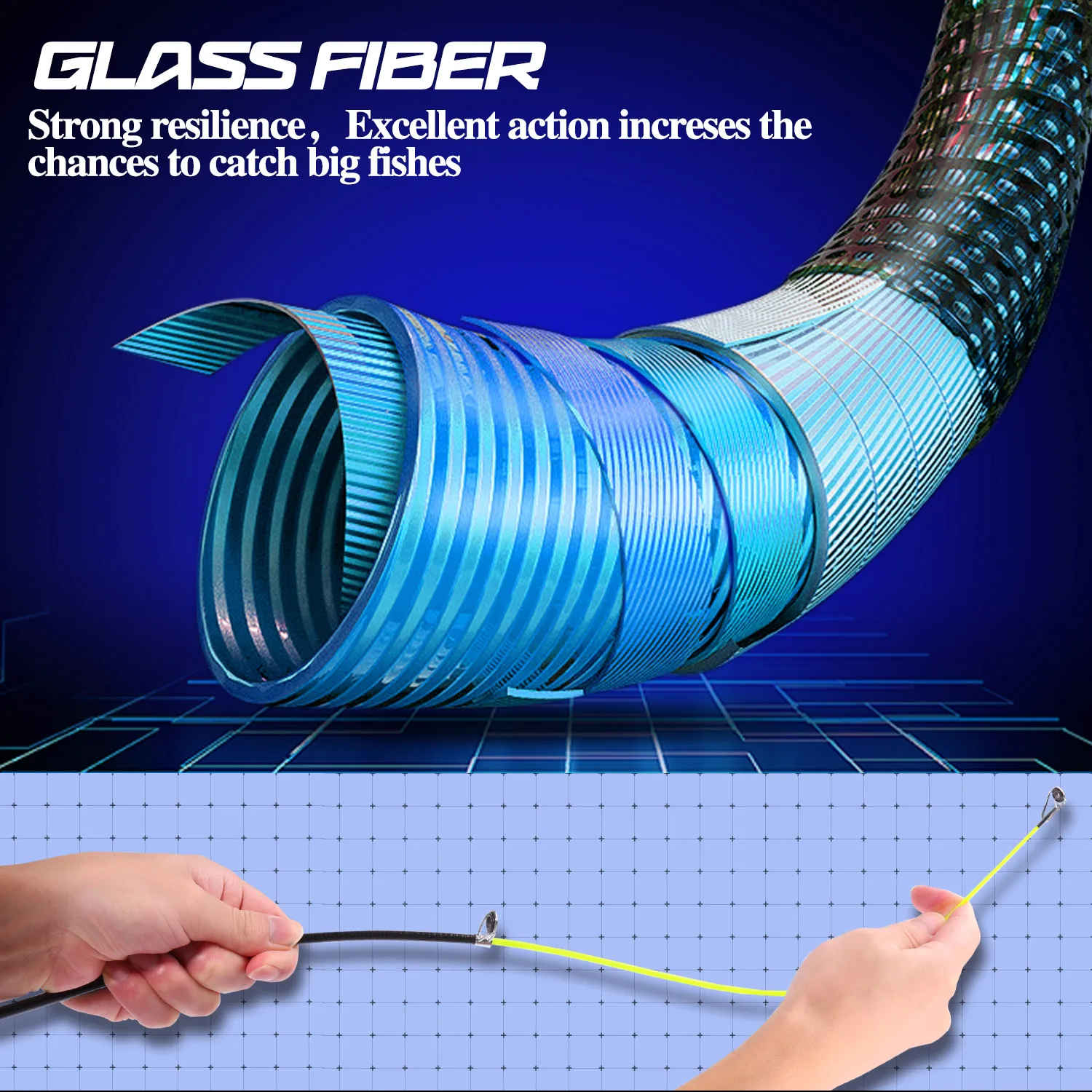 Sougayilang-caña de pescar giratoria de 1,8 M, Material de vidrio, caña telescópica de potencia M, peso del señuelo de 3-14g, caña de pescar ultraligera - imagen 5