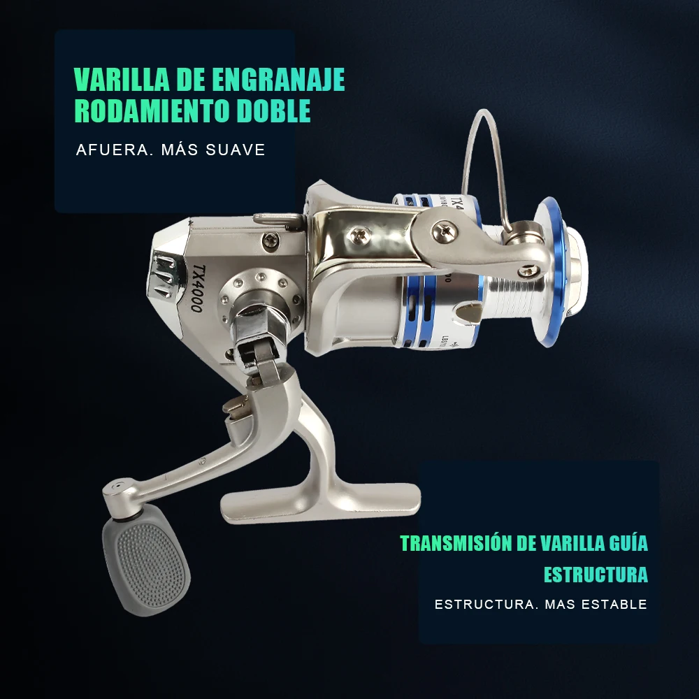 Carrete de pesca giratorio con rodamiento de acero inoxidable FTK 5,5: 1 arrastre de arandela para pesca en el mar pesca de carpa - imagen 2