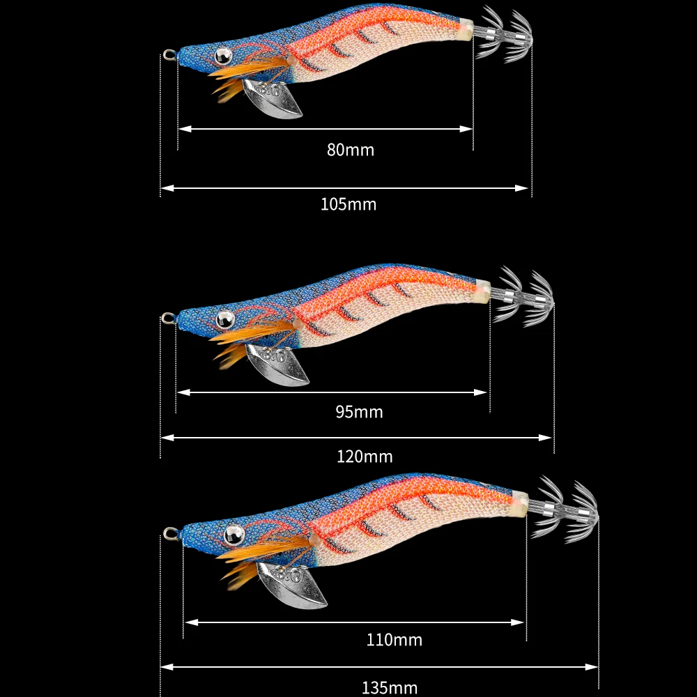 Cebo de calamar FSDZSO 2,5 #   3.0 #   3.5 #   Señuelos de Jigging artificiales, anzuelos fuertes de hundimiento lento, pesca en el mar, pulpo, sepia luminosa EGI - imagen 4