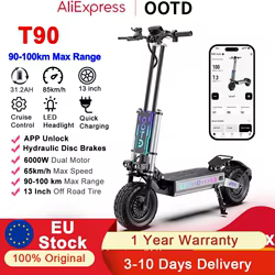 Patinete eléctrico OOTD T90 – Doble motor 85 km/h y 100 km autonomía