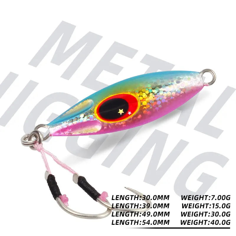 Magic Works-plantilla de Metal marino, 7g, 15g, 30g, 40g, 60g, todo para pescar, señuelo de Jigging lento, cebo Artificial, señuelos Tucunaré, plantilla de agua salada - imagen 4