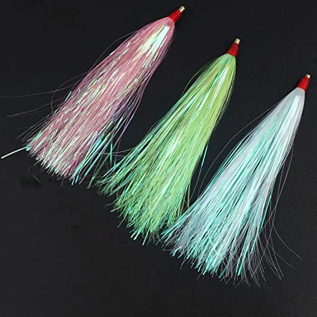9 Uds línea Flash Mylar Teaser señuelo de pesca cebo Artificial flotador cebo plataformas Bucktail Jig señuelo de agua salada aparejos de pesca