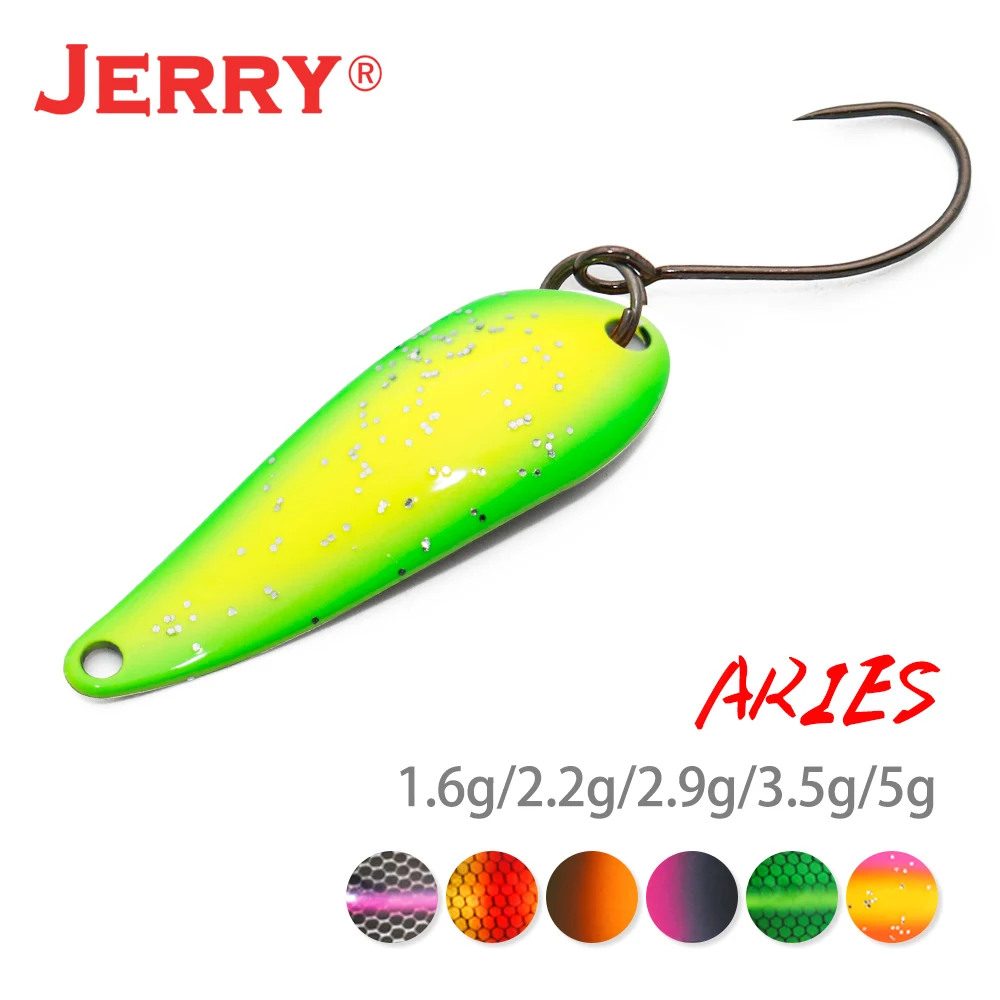 Jerry ARIES Cucharas giratorias ligeras UV Área para trucha