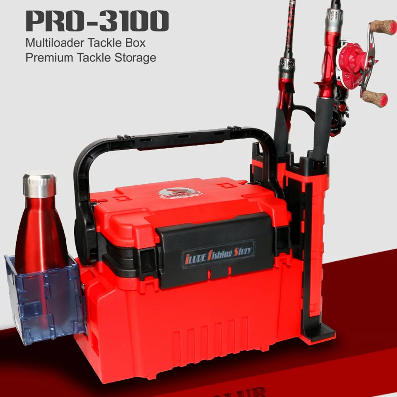 Caja de Herramientas de pesca, caja de aparejos de pescador grueso de plástico multifunción, organizador de almacenamiento de señuelos de caña de pescar, artículos marinos para pesca - imagen 5