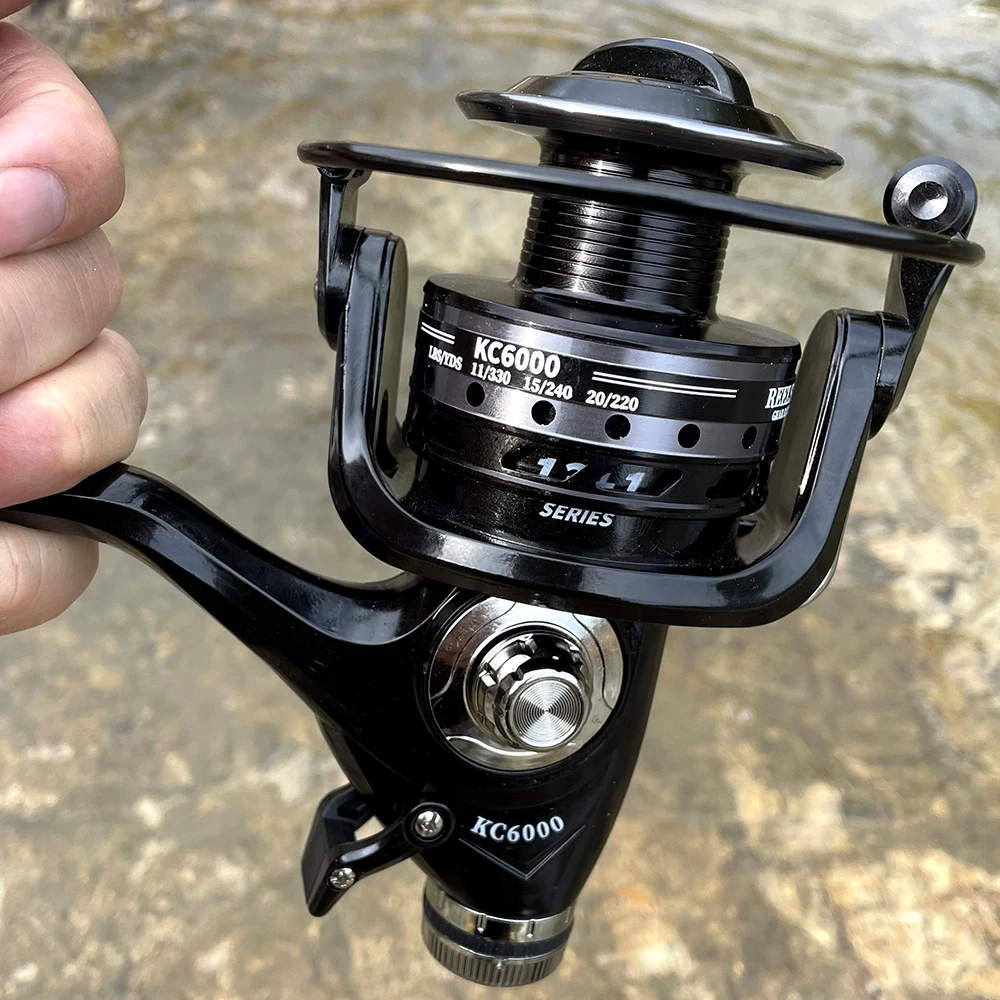 Carretes de pesca de doble freno 3000-6000, alimentador de carpa súper fuerte, rueda giratoria, carrete de pesca de agua salada, intercambiable izquierda y derecha - imagen 3