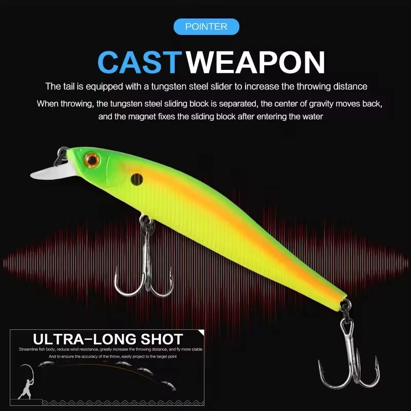 BEARKING 9cm 10g Sp sistema magnético cebo duro Minnow modelo caliente acción perfecta 13 colores diferentes Señuelos de pesca - imagen 5