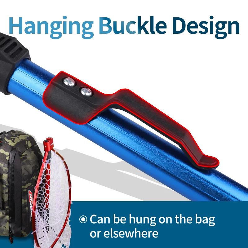 HISTAR Material de silicina y caucho con mango de acero inoxidable, accesorios para moscas, red de herramientas de pesca portátil de aterrizaje plegable - imagen 5