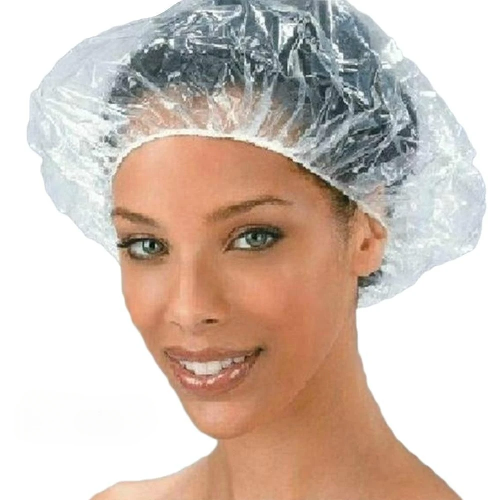 Nuevo 100 Uds elástico impermeable adultos ducha gorro de baño desechables Spa hogar sombrero para el cabello - imagen 2
