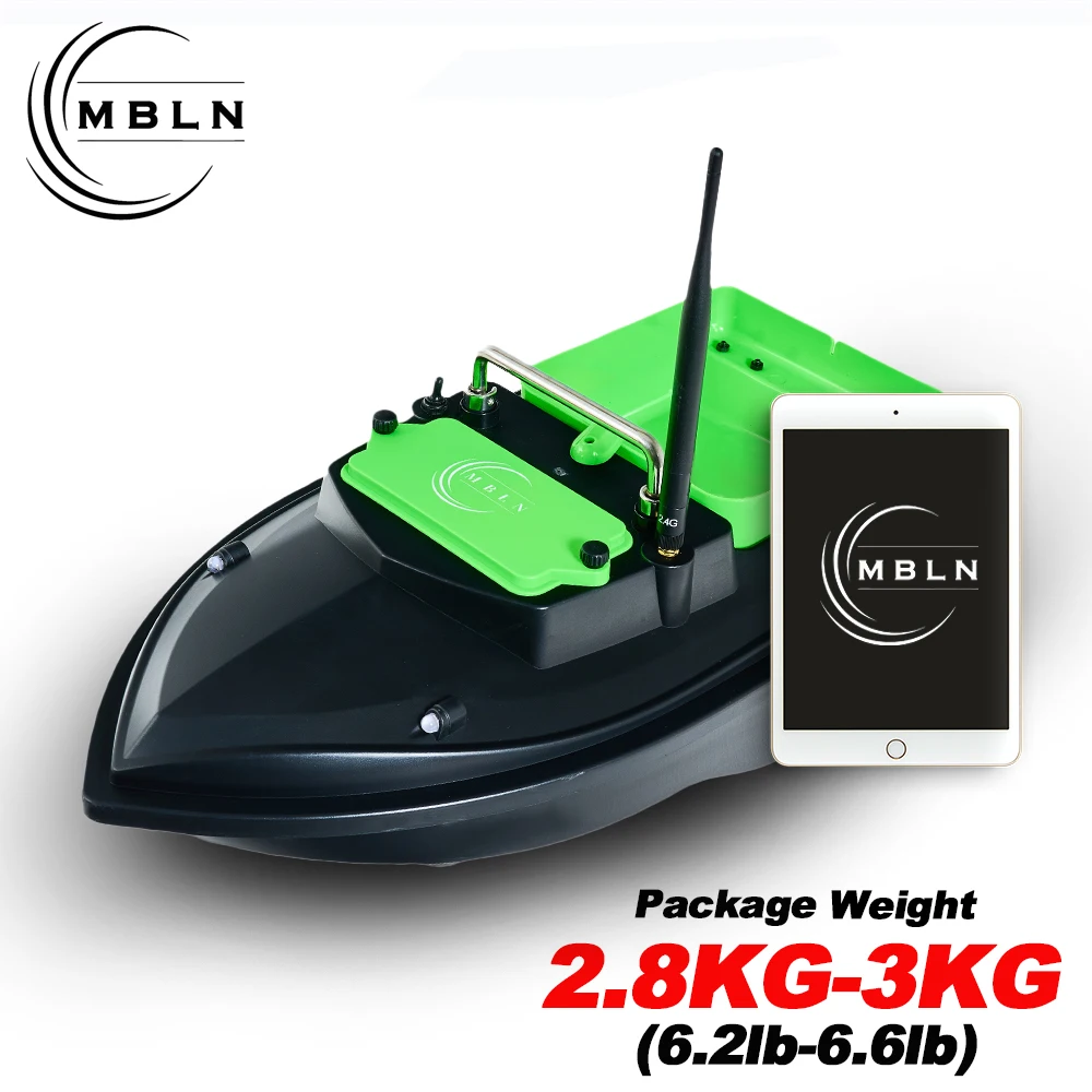 MBLN Barco de cebo para pesca de carpa, doble caballete, carga de 2 kg, alcance remoto de 300 m, velocidad de 1 m/s, herramienta de cebo de precisión para pescadores - imagen 3