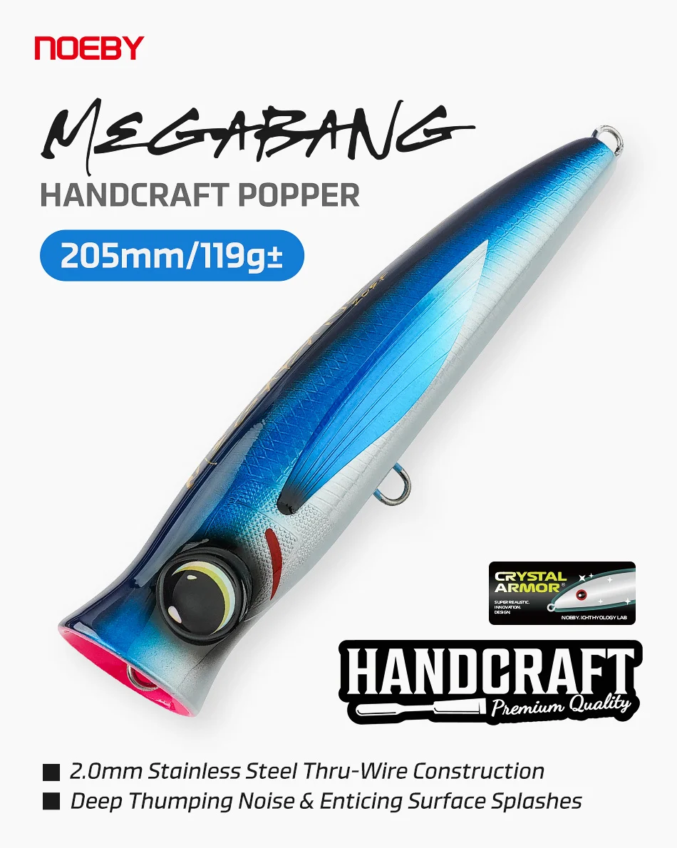 Señuelo NOEBY Megabang Popper vista lateral
