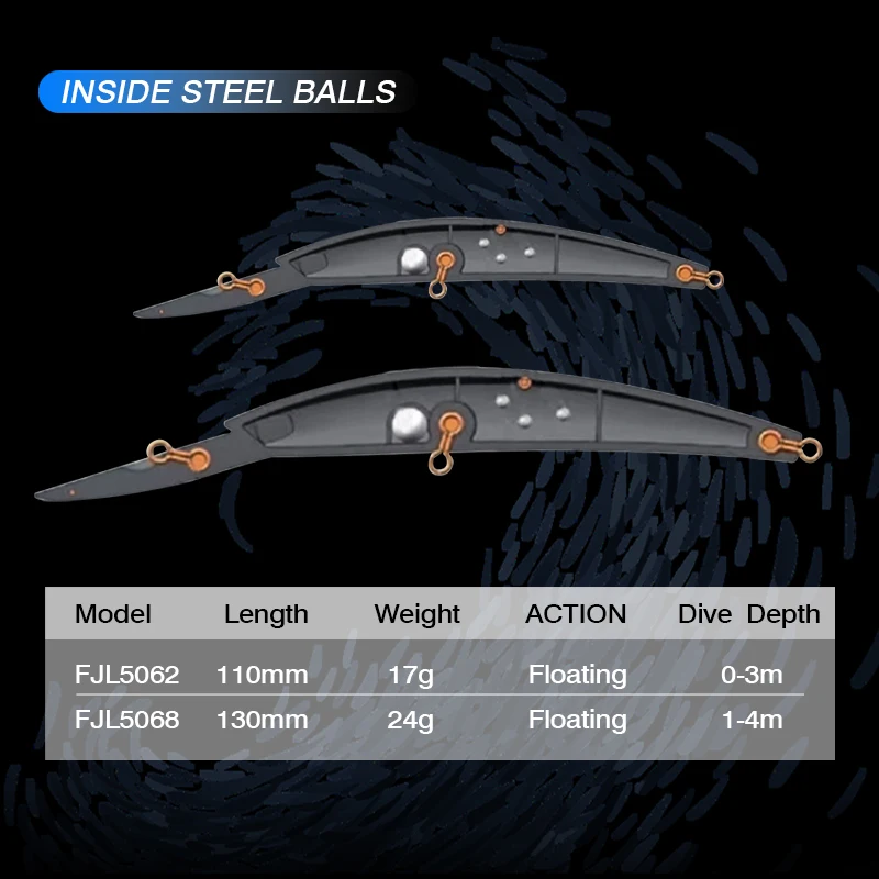 FJORD-señuelo de pesca flotante, cebo Artificial de largo alcance para carpa, Lucio, Swimbait, equipo de pesca en el mar, 110mm, 17g, 130mm, 24g - imagen 5