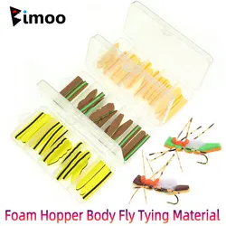 Bimoo, 15 Uds., mezcla/caja, tolva de espuma EVA, Material para atar moscas, para atar saltamontes, mosca flotante, mosca seca, trucha, lubina, Señuelos de Pesca