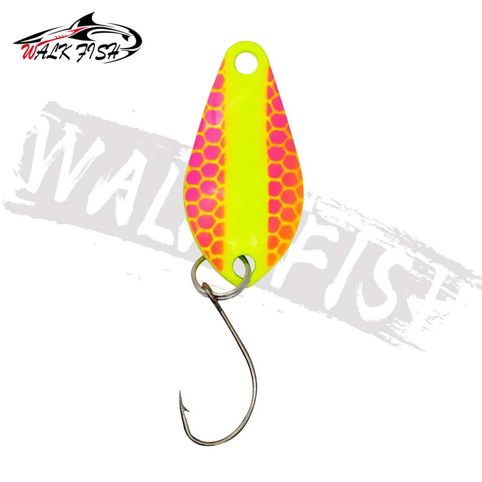 WALK FISH-señuelo de pesca de Metal, cebo duro de 2g y 25mm con un solo gancho, para trucha, perca, Chub, salmón, 1 piezas - imagen 2