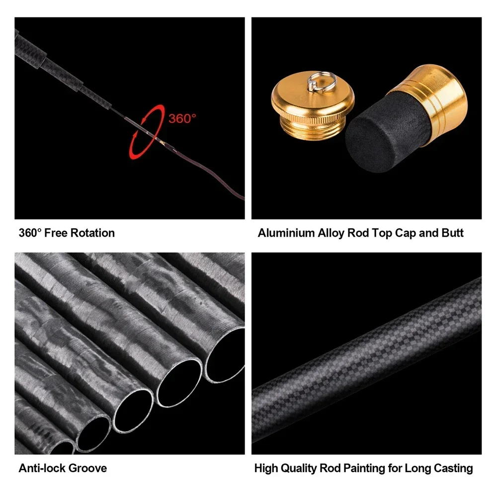 Goture SEEKER 3M-7,2 M caña de pescar dura súper ligera fibra de carbono corriente telescópica caña de pescar de carpa aparejos de viaje - imagen 3
