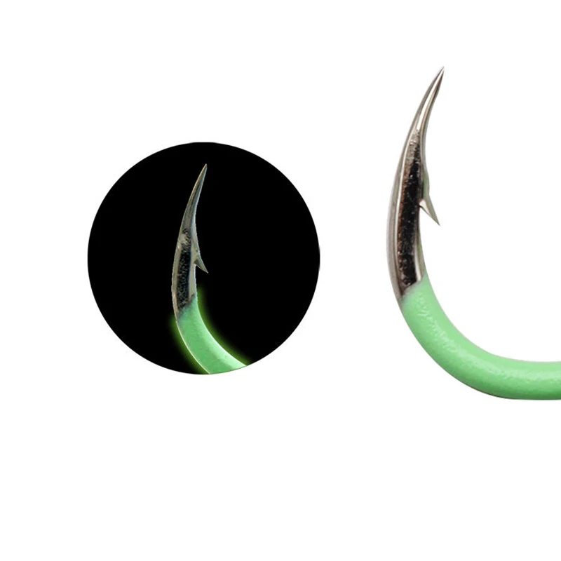 Anzuelos Chinu luminosos ZYZ, 12/24 unids/caja, anzuelos CHINU de acero rico en carbono, anzuelos fluorescentes para pesca nocturna, aparejos de anzuelos para carpa - imagen 4