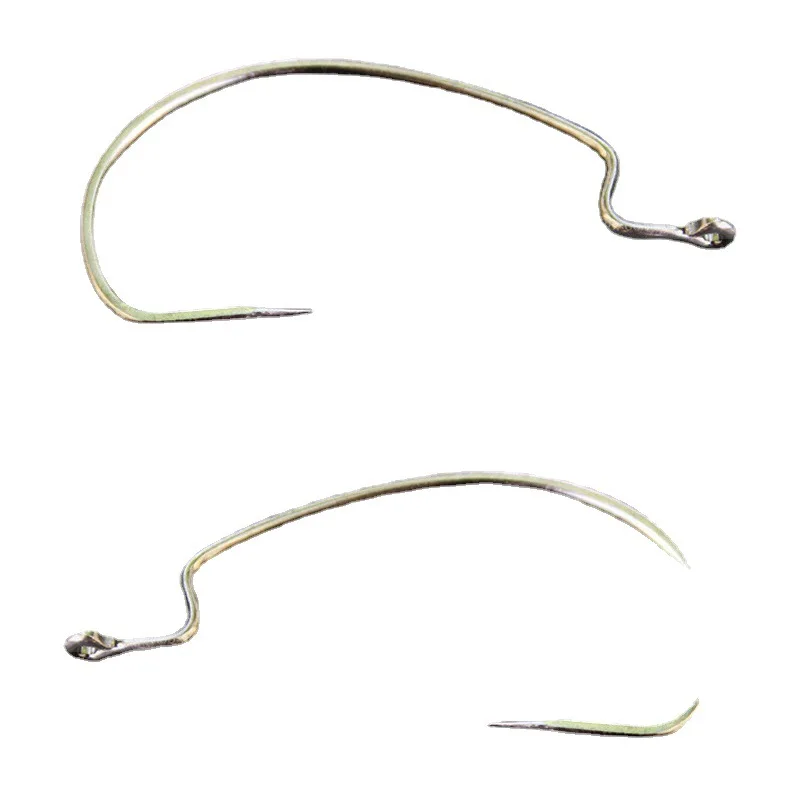 Anzuelo de gusano de pesca de alta calidad, anzuelo de acero rico en carbono, señuelo suave, anzuelos de púas, tamaño 6 # -5/0 #   Lote 8 Piezas - imagen 5