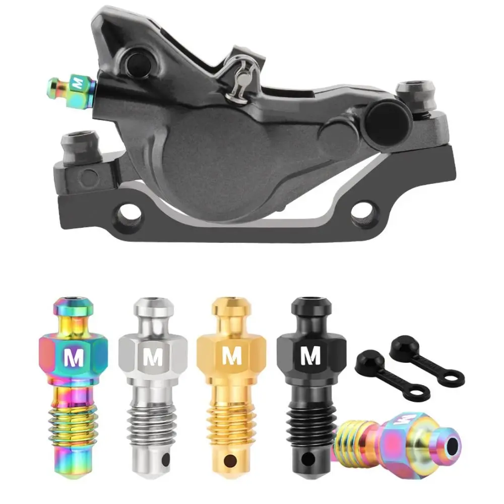 Pernos de escape de freno de disco de aleación de titanio, tapa antipolvo, tornillo de engrase y purga ligero, pernos de bicicleta resistentes a la oxidación - imagen 3