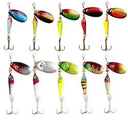 Señuelos spinner: set de 10 uds, 9,1 g, 7 cm, lentejuelas para lubina