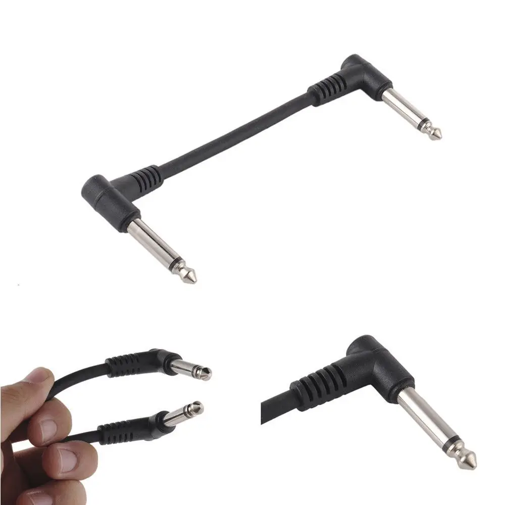 Útil conector de Audio Universal de ángulo recto de 15cm, instrumento de Pedal de efecto, conexión Normal de 2 enchufes, Cable de conexión, Cable de Pedal de guitarra - imagen 4