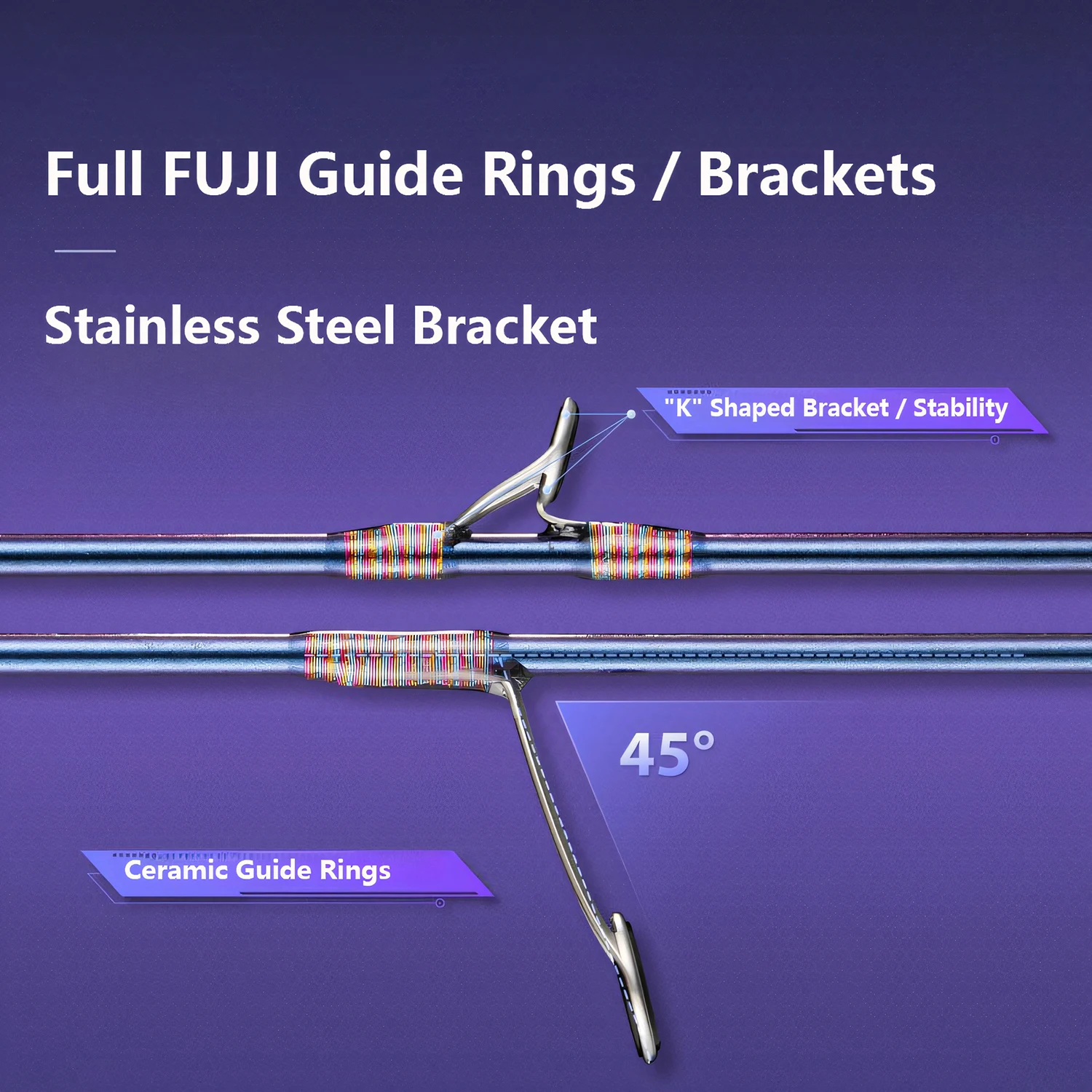 Anillos guía FUJI UL caña de pescar ultraligera de fibra de carbono, caña giratoria/caída, trucha, lubina, caña de pescar de carpa, herramienta de caña de pescar Stream - imagen 5