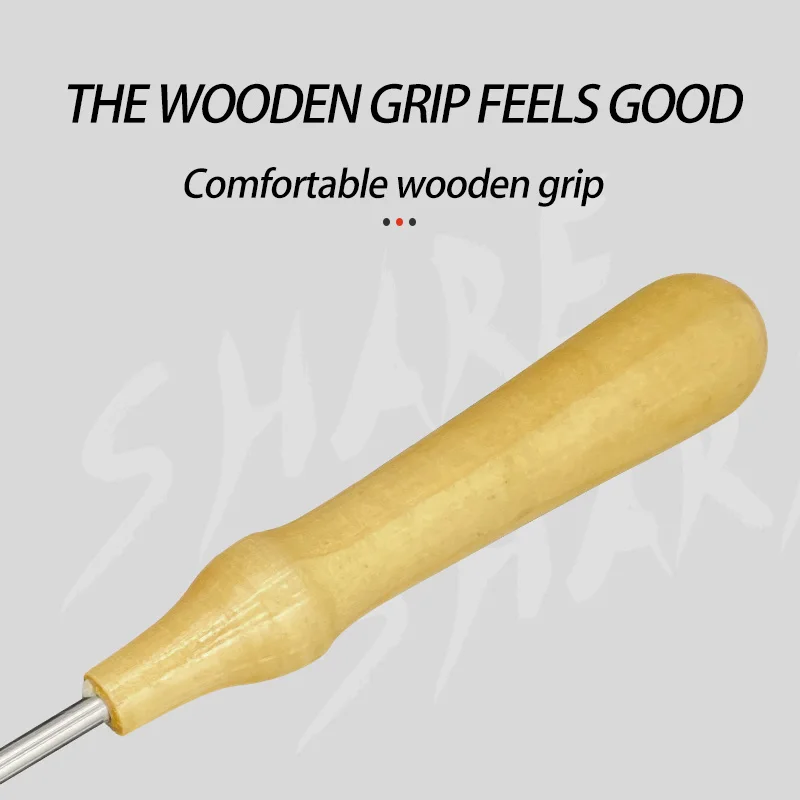 Herramienta de pesca con mango de madera de acero inoxidable, pala para cebo de camarones, 9 agujeros, mezcla de cebo para camarones, aparejos de pesca, pala de pesca - imagen 5