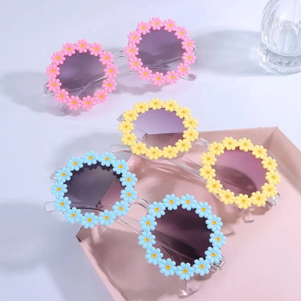 Gafas de sol de margaritas con montura redonda para mujer, anteojos de sol novedosos para adultos, discotecas, festivales - imagen 4